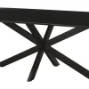 Online Livingfurn Eettafel Oslo Mangohout en staal, kleur Zwart, 220 x 100cm