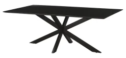 Online Livingfurn Eettafel Oslo Mangohout en staal, kleur Zwart, 220 x 100cm