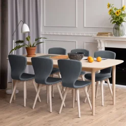 Sale Bendt Eettafel Ove Eiken Whitewash, 210 x 100cm Wit