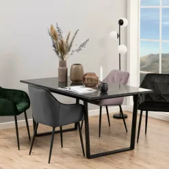 Bendt Eettafel Per Marmerlook, 160 x 90cm, kleur Zwart