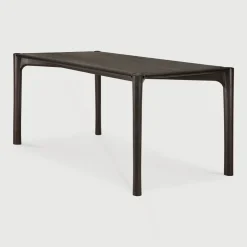 Discount Ethnicraft Eettafel PI Gevernist Teakhout, kleur Donkerbruin