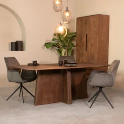 Best LABEL51 Eettafel Scott Mangohout Espresso