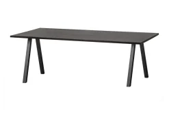 Outlet WOOOD Eettafel Tablo Eiken, Met 2-standen poot, kleur Blacknight