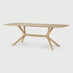 Hot Ethnicraft Eettafel X Geolied Eikenhout, kleur Naturel