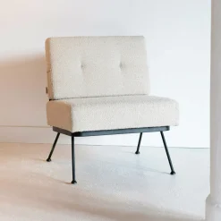 New Zuiver Fauteuil Bowie Bouclé, kleur Naturel