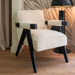 Best Richmond Interiors Fauteuil Cooper Chenille, kleur Beige Wit