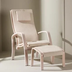 Hot Nohr Fauteuil Corene Met voetenbank, Eiken, kleur Beige Lichtgrijs