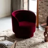 Discount Dutchbone Fauteuil Dorothy Velvet, kleur Rood