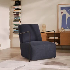New Kave Home Fauteuil Gamer Stof, kleur Donkerblauw