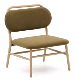 Clearance Kave Home Fauteuil Helda Chenille en eikenhout