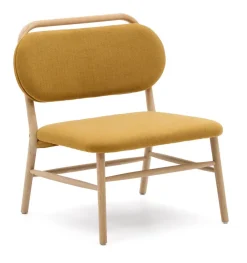 Clearance Kave Home Fauteuil Helda Chenille en eikenhout