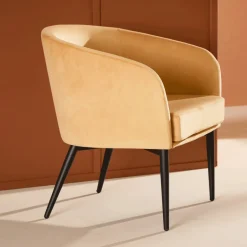 Discount Nohr Fauteuil Jennilee Velvet, kleur Geel