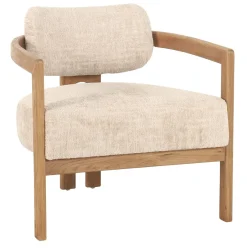 Clearance MUST Living Fauteuil Kelly Chenille, kleur Naturel