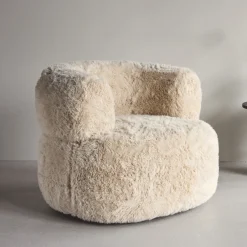 Nohr Fauteuil Kyanne Fake fur, kleur Off White