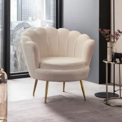 Clearance Artistiq Living Fauteuil Lizzy Bouclé Wit