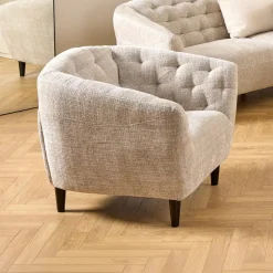 New Bendt Fauteuil Loes Chenille, kleur Beige