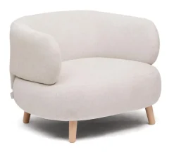 Kave Home Fauteuil Luisa Chenille, kleur Pearl Beige