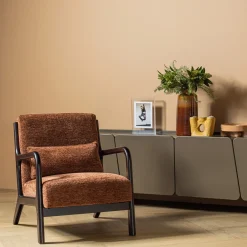 WOOOD Fauteuil Mark Chenille, kleur Bruin