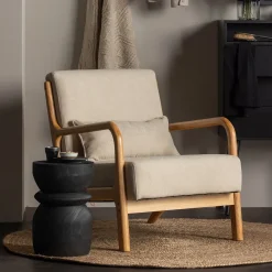 WOOOD Fauteuil Mark Stof, kleur Naturel