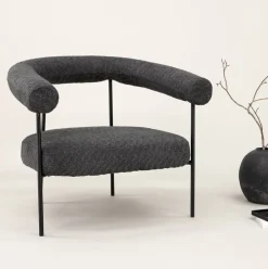 Nohr Fauteuil Mattheu Bouclé, kleur Donkergrijs