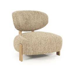 Clearance Eleonora Fauteuil Reza Bouclé en naturel eikenhout