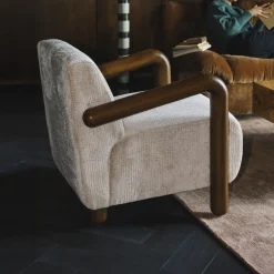 Hot Dutchbone Fauteuil Robinson Chenille en rubberhout