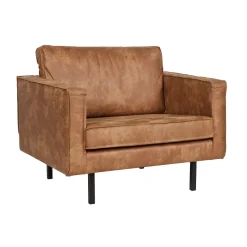 Best WOOOD Fauteuil Rodeo Gerecyled leer