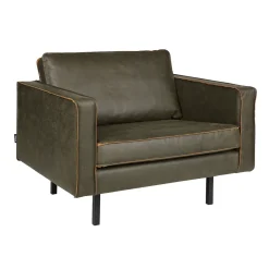 Best WOOOD Fauteuil Rodeo Gerecyled leer