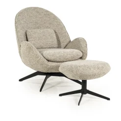Hot Eleonora Fauteuil Ryan Met hocker, Bouclé