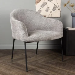 Best Nohr Fauteuil Sharise Bouclé, kleur Lichtgrijs