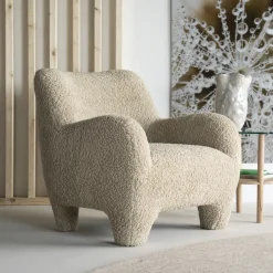 Hot Eleonora Fauteuil Shaun Sheep stof, kleur Taupe