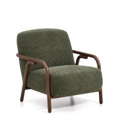 Outlet Kave Home Fauteuil Sylo Chenille en walnoot