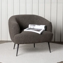 New Nohr Fauteuil Thornton Bouclé, kleur Donkergrijs