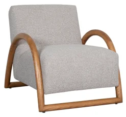 Sale LABEL51 Fauteuil Viggo Bouclé en essenhout, kleur Naturel