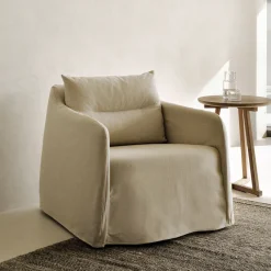 Clearance Ethnicraft Fauteuil Weave Linnenmix