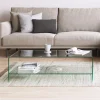 Kave Home Glazen Salontafel Burano met onderplank, 110 x 55 cm