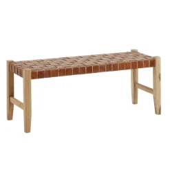 Outlet Kave Home Halbank Calixta Hout en leder, 120cm