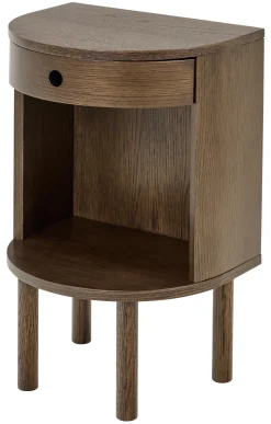 Discount Bendt Halfrond Nachtkastje Seula Eikenfineer, Met 1 lade