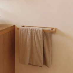 Best Kave Home Handdoekenrek Kenta Teakhout, kleur Naturel