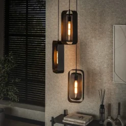 Sale LifestyleFurn Hanglamp Allyse 3-lamps, kleur Artic zwart