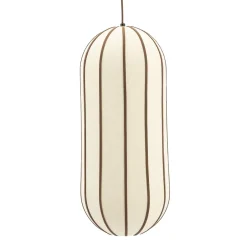 Best By-Boo Hanglamp Cocoon Linnen en leder, 28cm, kleur Bruin Naturel