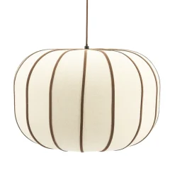Best By-Boo Hanglamp Cocoon Linnen en leder, 50cm, kleur Bruin Natuurlijk