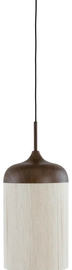 Online Light & Living Hanglamp Dania Houtlook en touw, kleur Donkerbruin