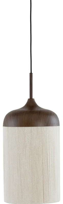 Online Light & Living Hanglamp Dania Houtlook en touw, kleur Donkerbruin