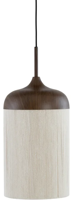 Online Light & Living Hanglamp Dania Houtlook en touw, kleur Donkerbruin