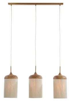 Light & Living Hanglamp Dania Houtlook en touw, 3-lamps Licht hout