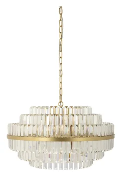 Outlet Richmond Interiors Hanglamp Desire Crystal Brushed gold