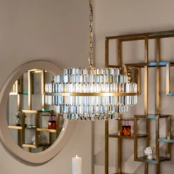 Outlet Richmond Interiors Hanglamp Desire Crystal Brushed gold