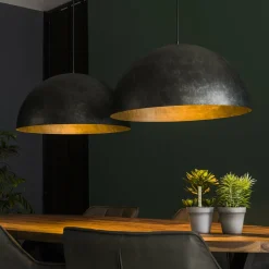 Sale LifestyleFurn Hanglamp Dinand 2-lamps, Ø60cm, kleur Charcoal