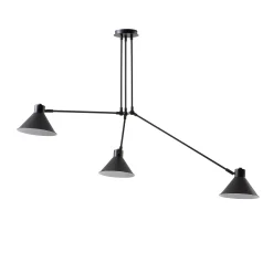 New Kave Home Hanglamp Dione 3-lamps, kleur Zwart